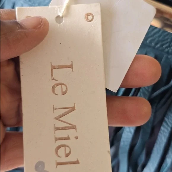 Le Miel Fringe Crossbody Bag Blue Women Cluch Detachable Strap Western 90s New - Picture 10 of 16